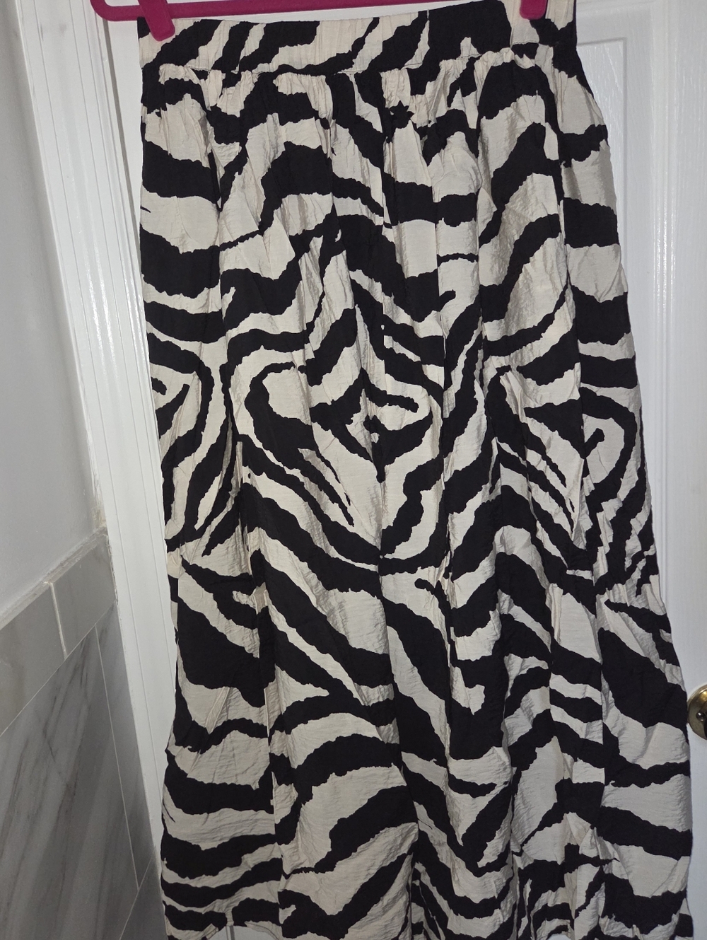 Primark Black and White Zebra A-Line Skirt